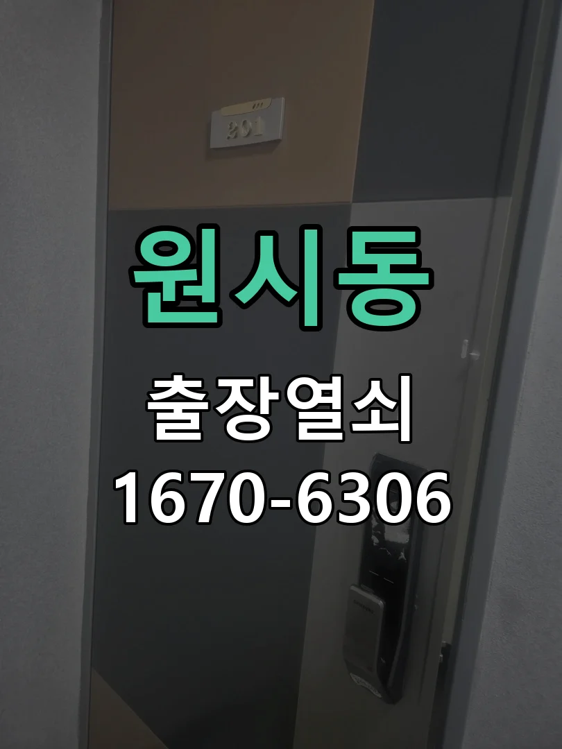 안산시 원시동 도어락 수리 작업 완료 후 점검